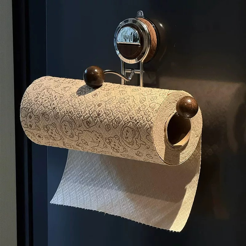 No‑Drill Suction Toilet Paper Holder