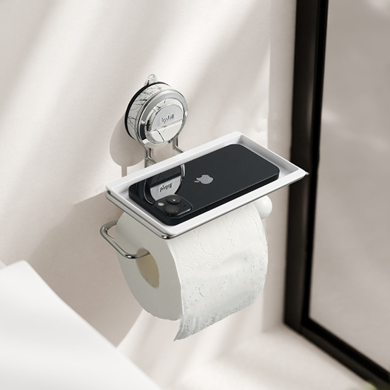 No‑Drill Suction Toilet Paper Holder