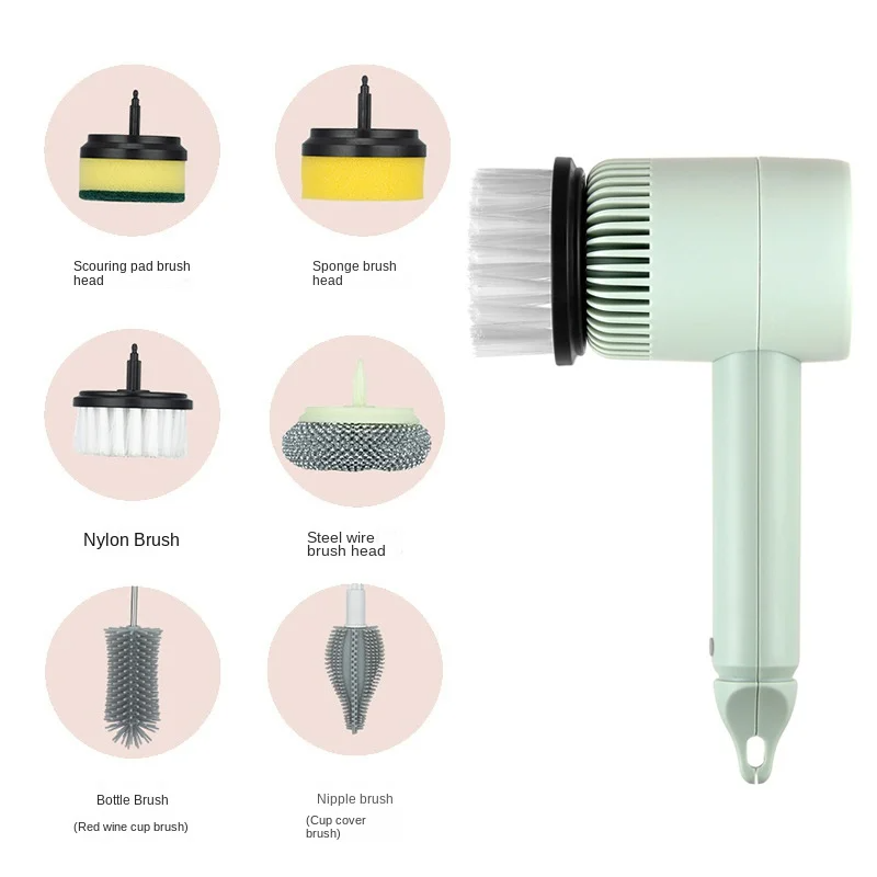 Rotating Dish Cleaning Brush With 6 Heads