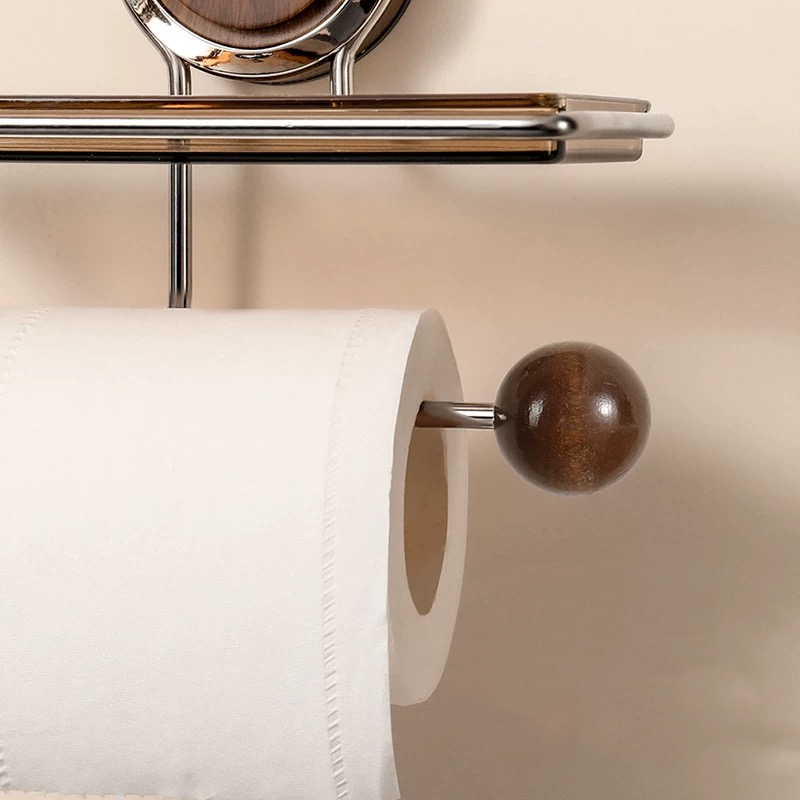 No‑Drill Suction Toilet Paper Holder
