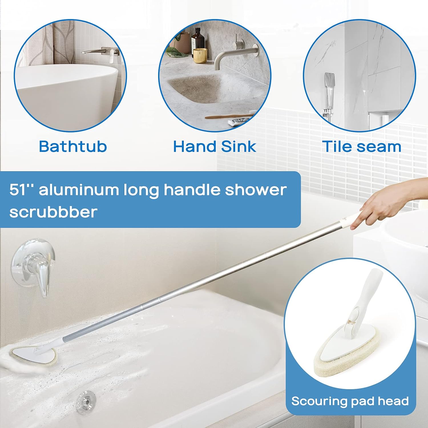 Long Handle Shower Scrubber Cleaning Brush
