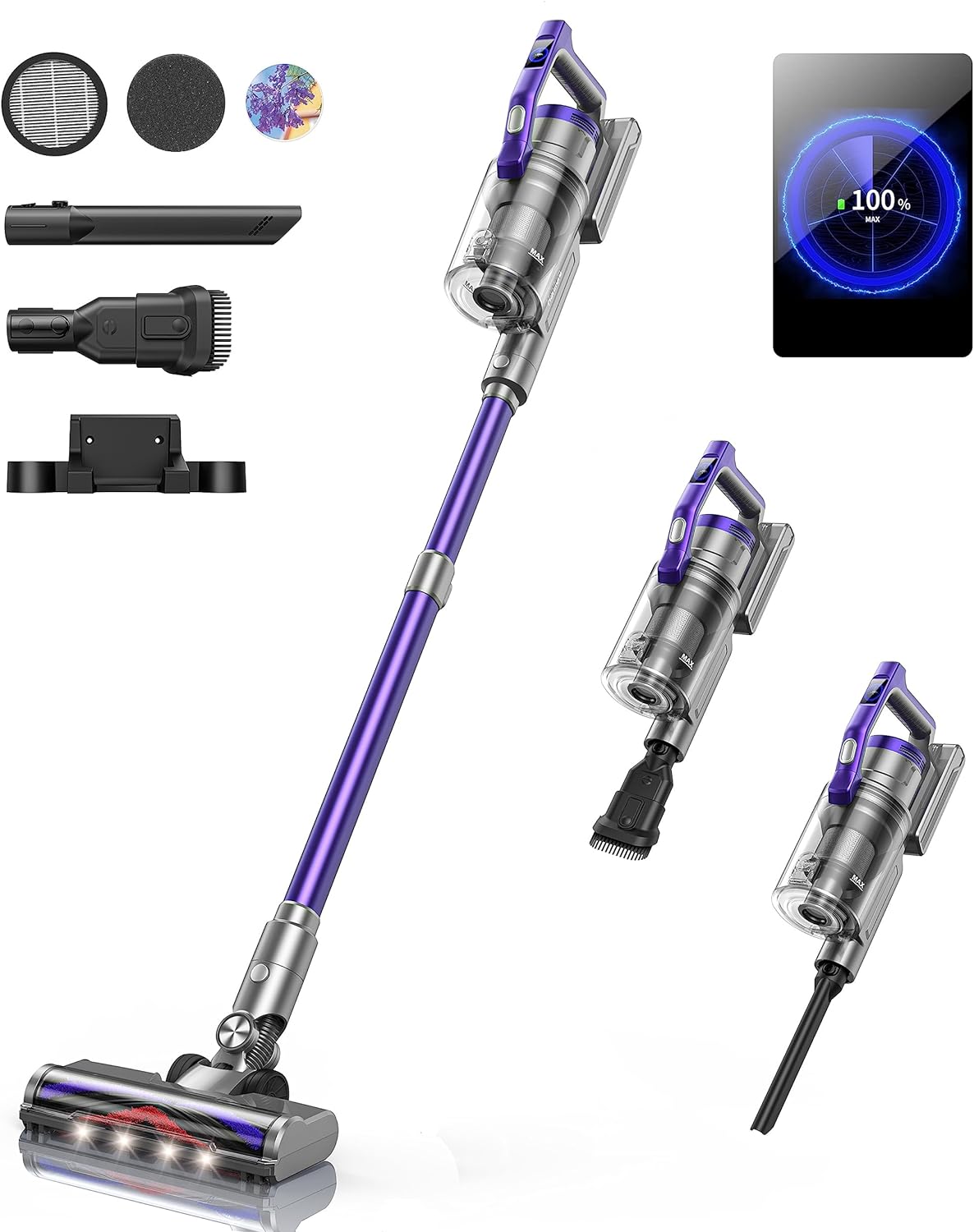 450W Cordless Vacuum Cleaner 8 Animation Modes