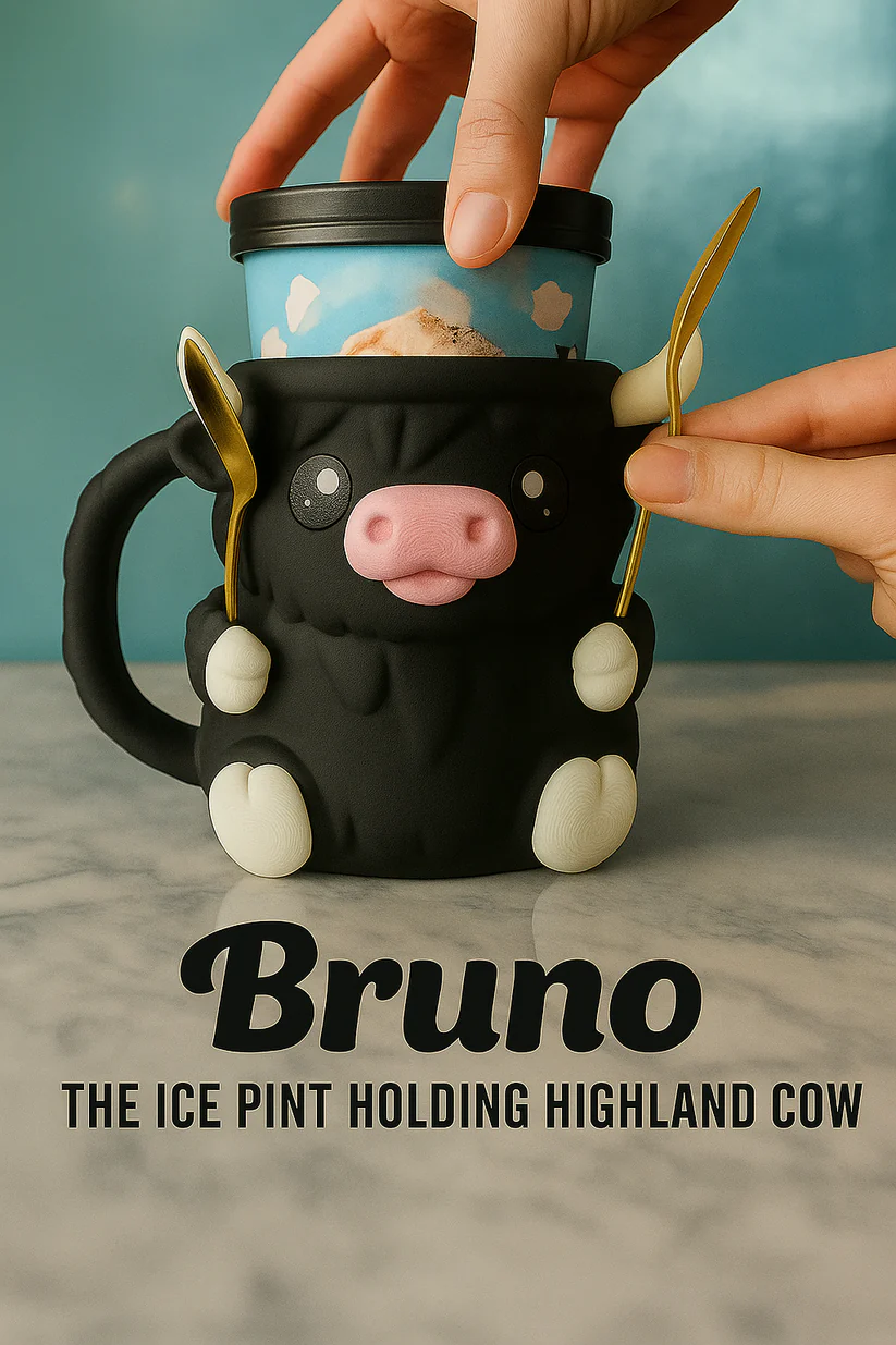 Highland Cow Ice Cream Pint Holder