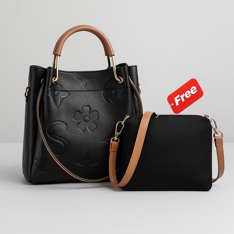 Baroque Flora Embossed Leather Tote