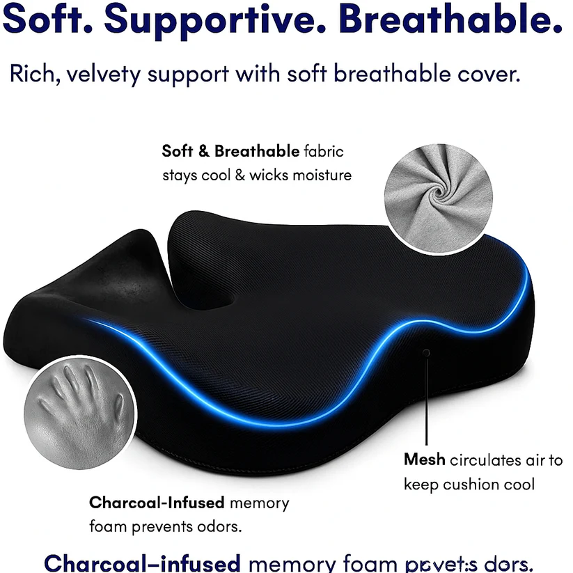 Orthopedic Comfort Cushion for Tailbone & Posture Support