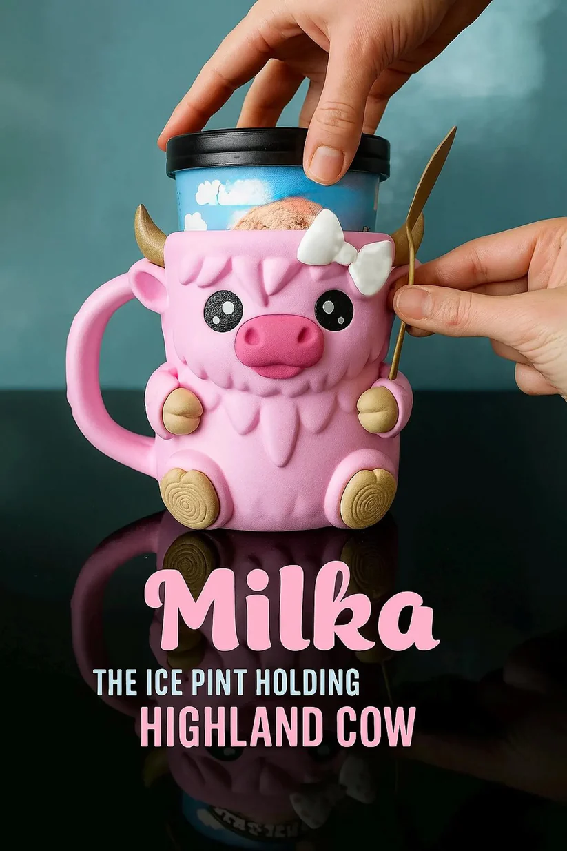 Highland Cow Ice Cream Pint Holder