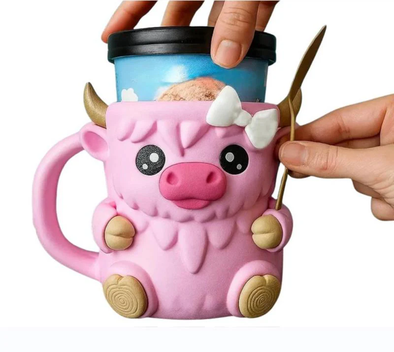 Highland Cow Ice Cream Pint Holder