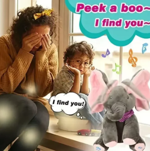 Adorable Peek A Boo Talking Elephant