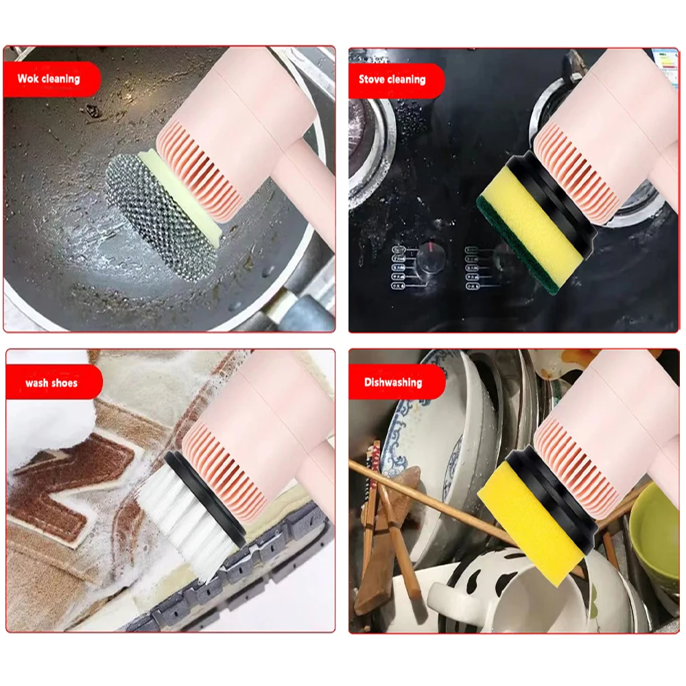 Rotating Dish Cleaning Brush With 6 Heads