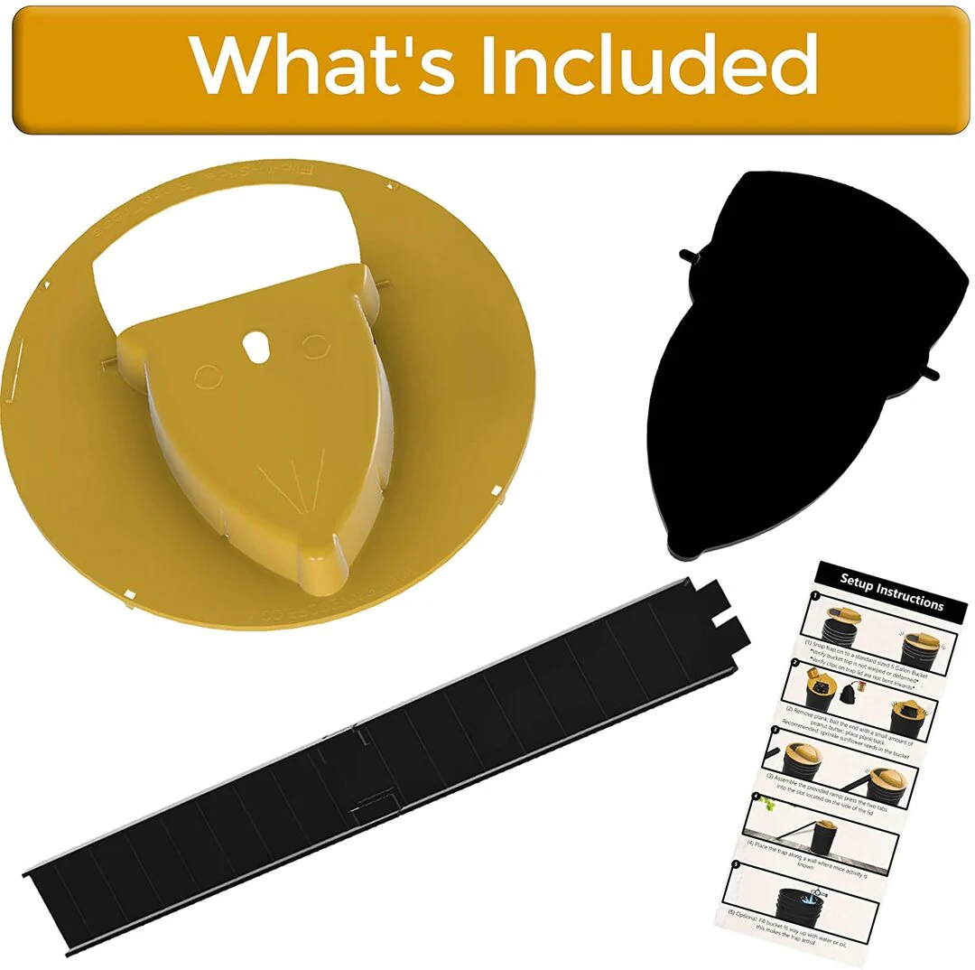 Humane No-Touch Bucket Lid Mouse Trap