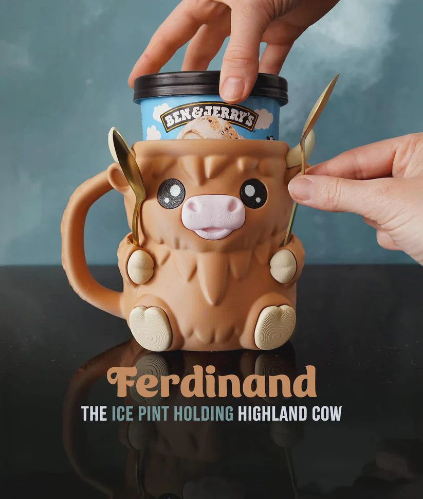 Highland Cow Ice Cream Pint Holder