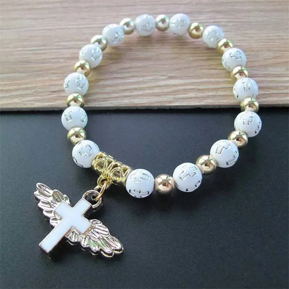 Angel Wing Cross Bracelet