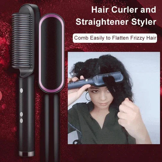 2-in-1 Ionic Hair Straightener Styling Comb - Smooth & Style