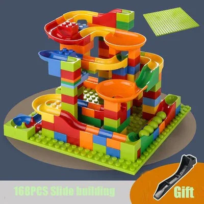 MARBLE RUN BLOCKS SET | 168PCS DIY BUILDING MAZE TOY FOR KIDS