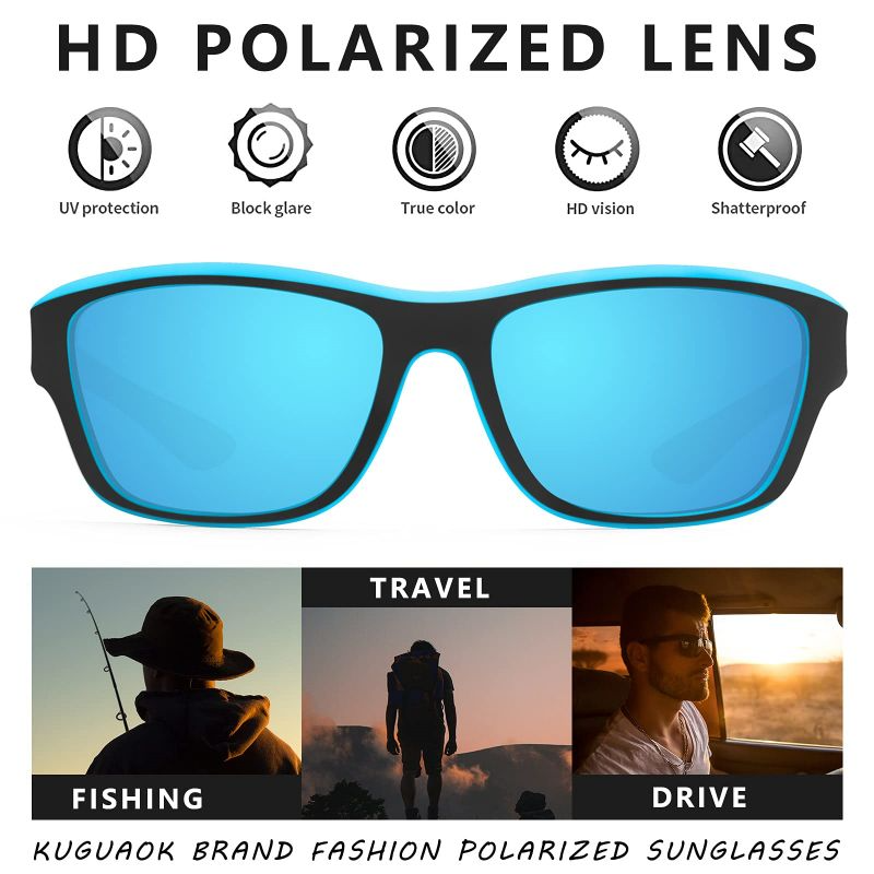 Men's Outdoor Sports Sunglasses with Anti-glare Polarized Lens - Fishing & Other Sports Activities "