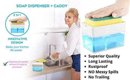 Sponge Holder Sink Dish Washing Soap Dispenser