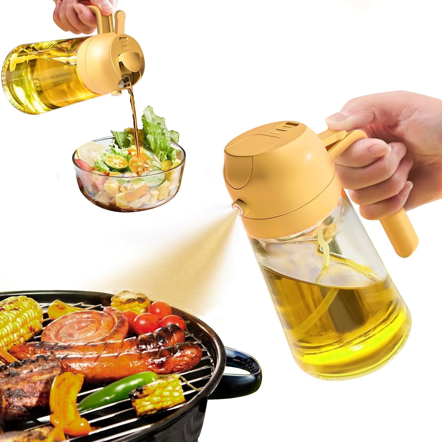 2-in-1 Premium Glass Oil Sprayer for Cooking