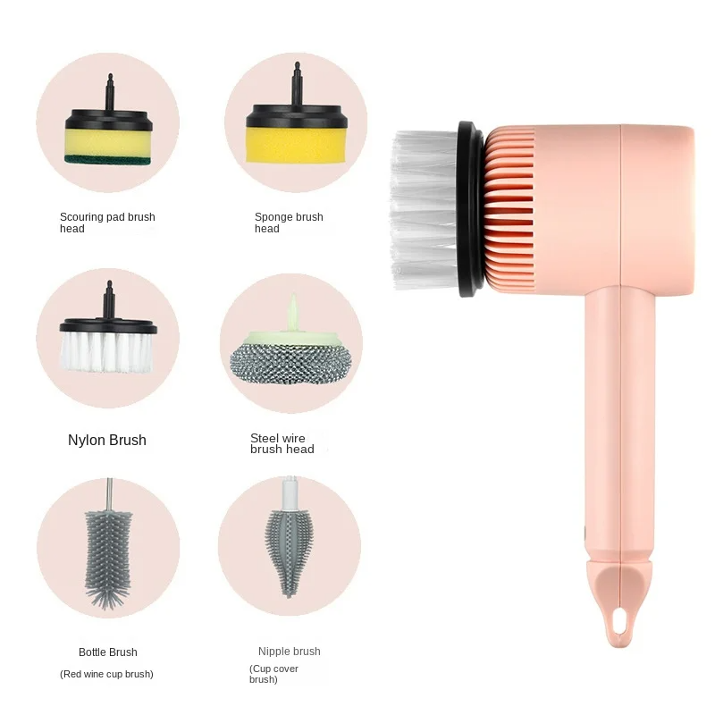Rotating Dish Cleaning Brush With 6 Heads