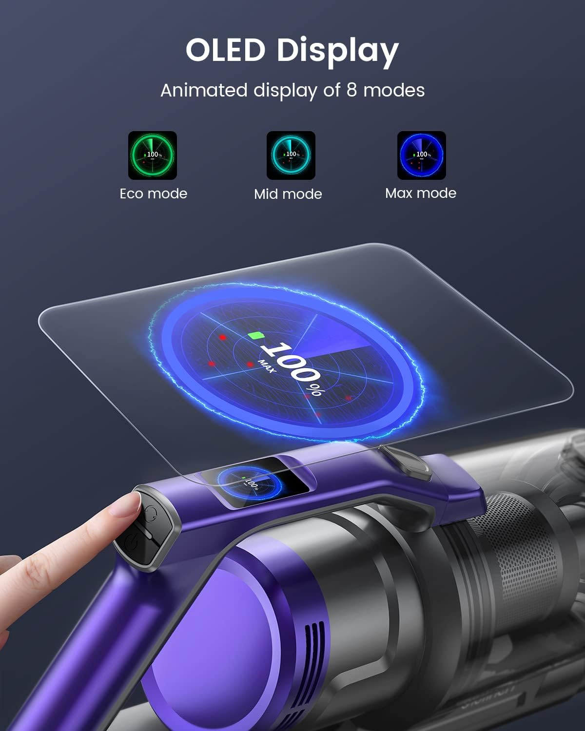 450W Cordless Vacuum Cleaner  8 Animation Modes 