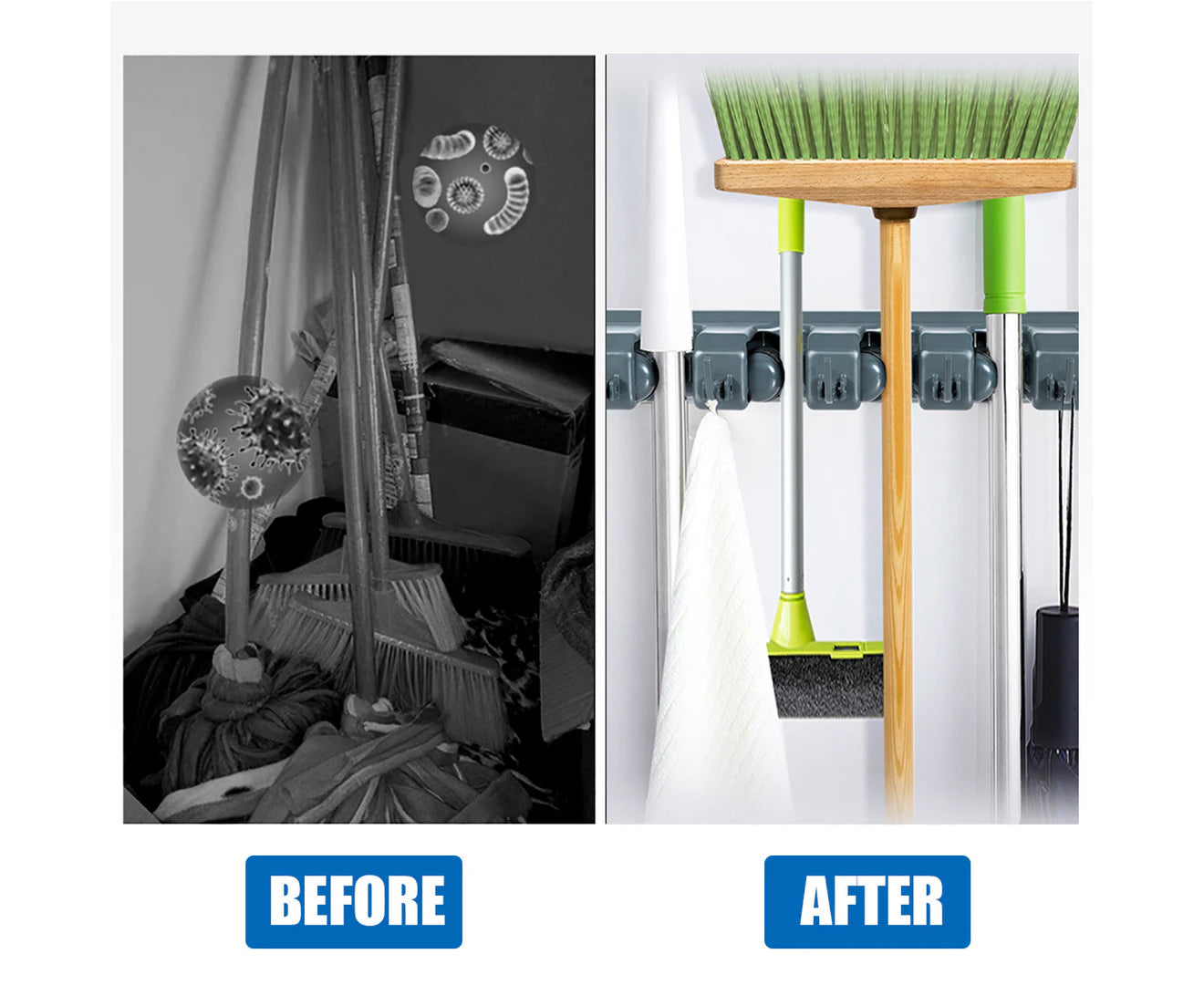 Storage Rack Holder for Mop Brush Broom