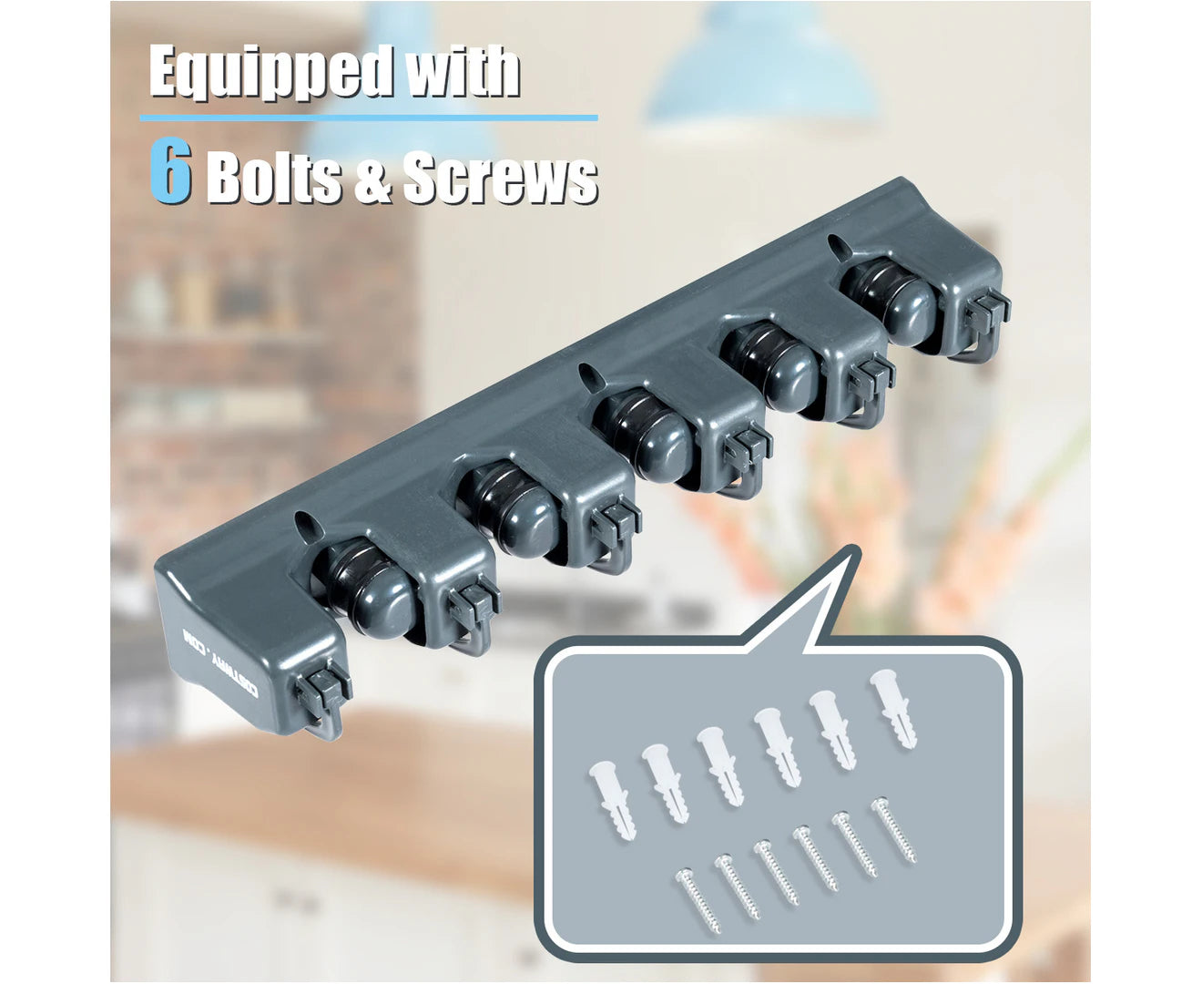 Storage Rack Holder for Mop Brush Broom