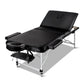 Portable Aluminium 3-Fold Massage Table - 75cm Black Beauty Bed