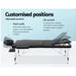 Portable Aluminium 3-Fold Massage Table - 75cm Black Beauty Bed