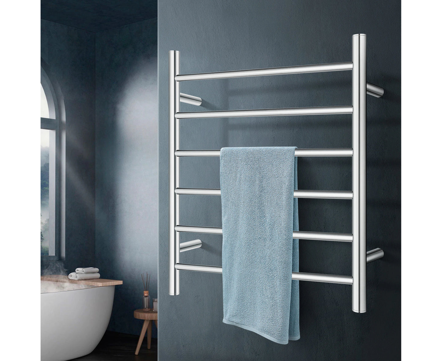 10-Bar Electric Heated Drying Towel Rack