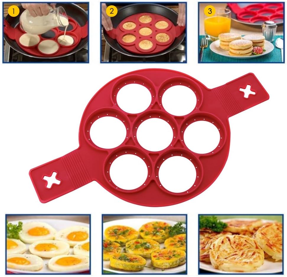 Silicone Flip 'n' Cook Pancakes Mold - Reusable & Non Stick