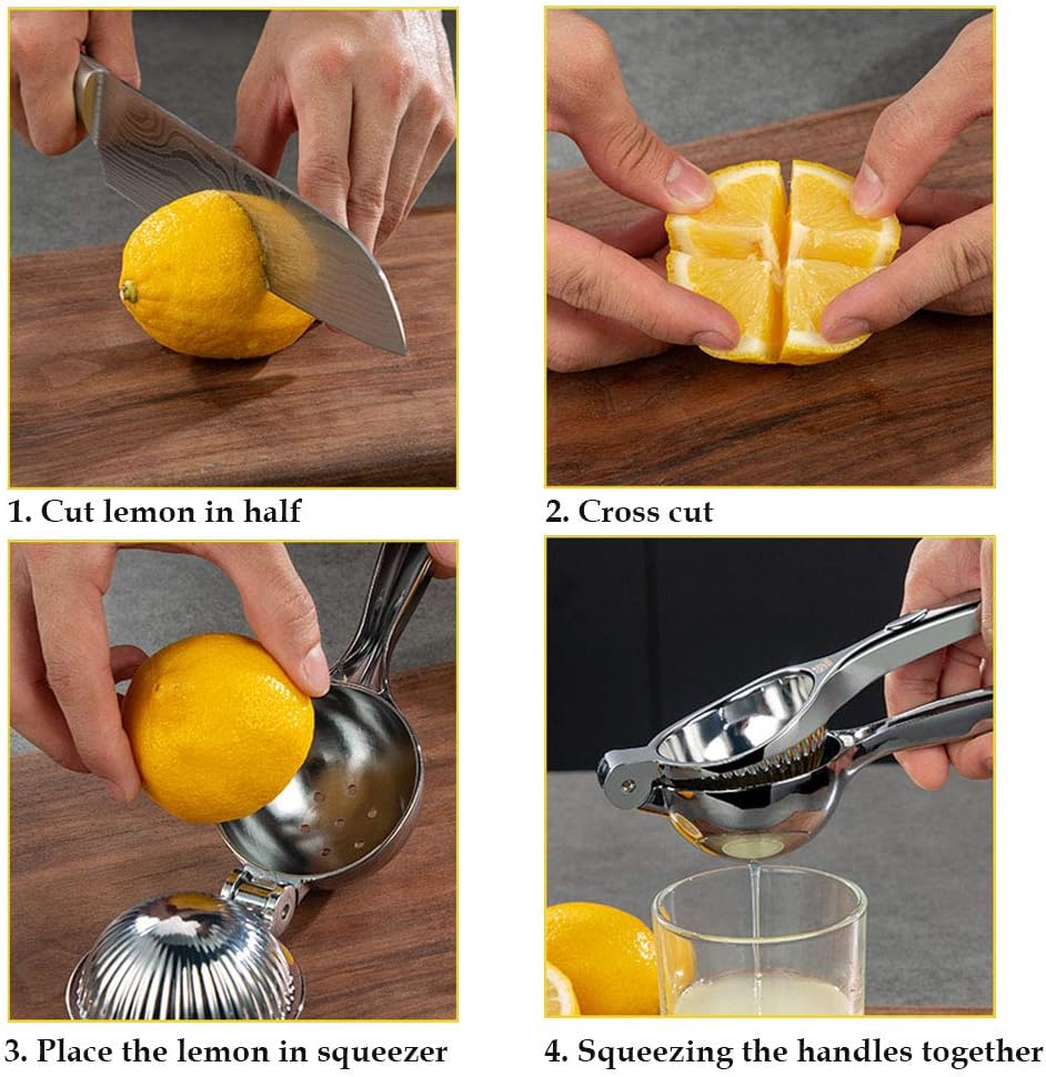 Stainless Steel Lemon Squeezer Juicer Set with Zester