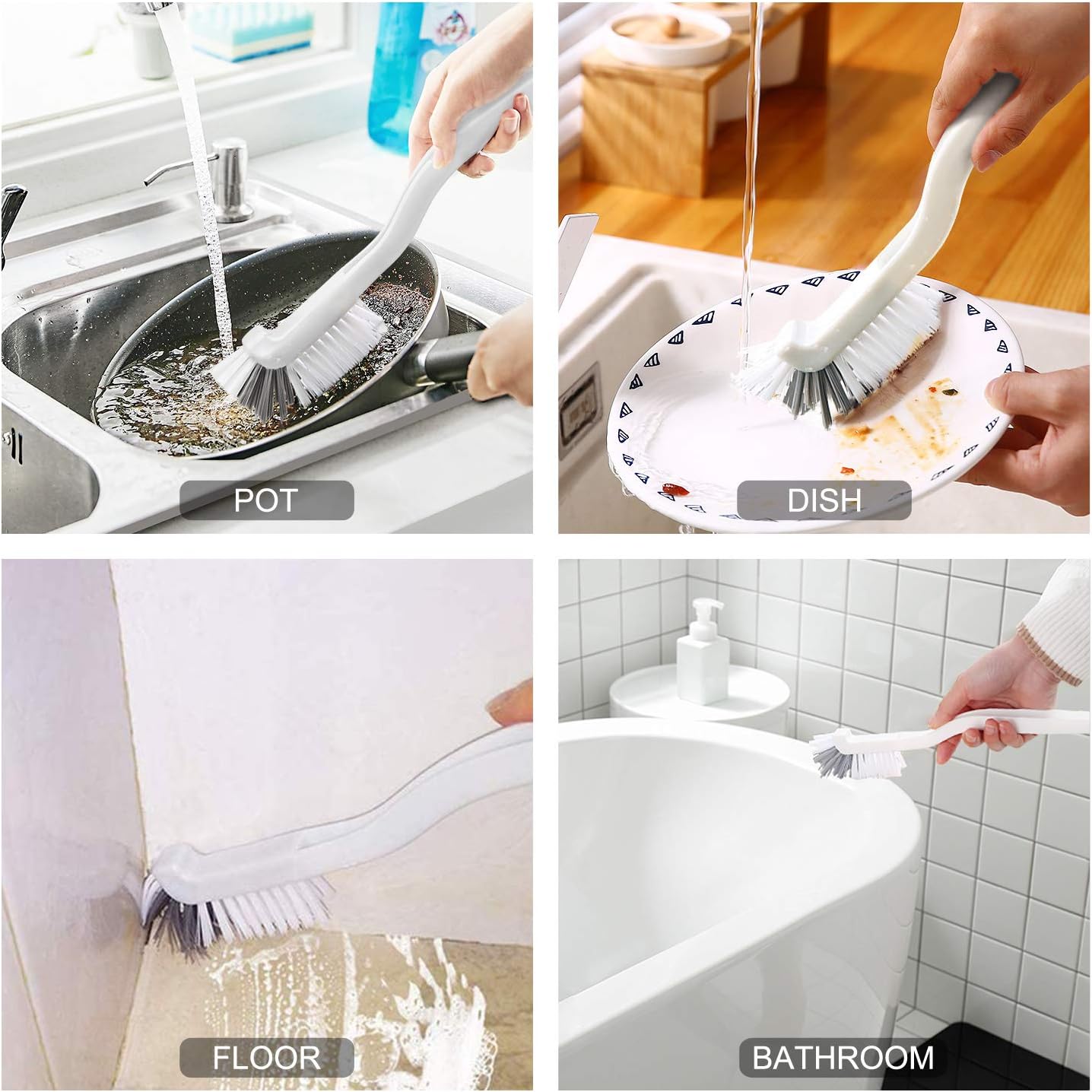 2 Pcs Sink Scrub Brush with Handle