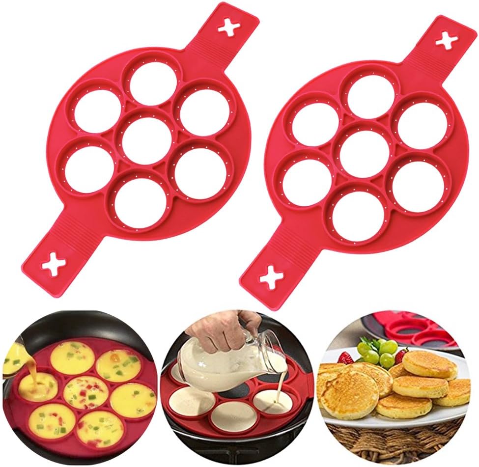 Silicone Flip 'n' Cook Pancakes Mold - Reusable & Non Stick