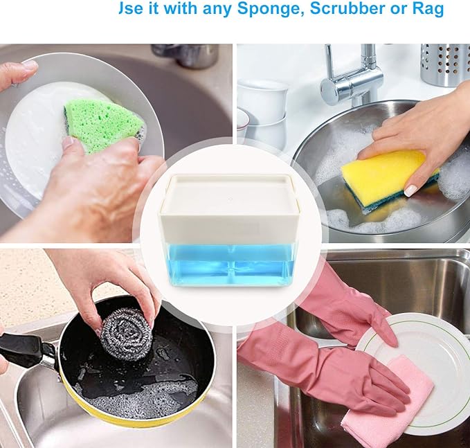 Sponge Holder Sink Dish Washing Soap Dispenser