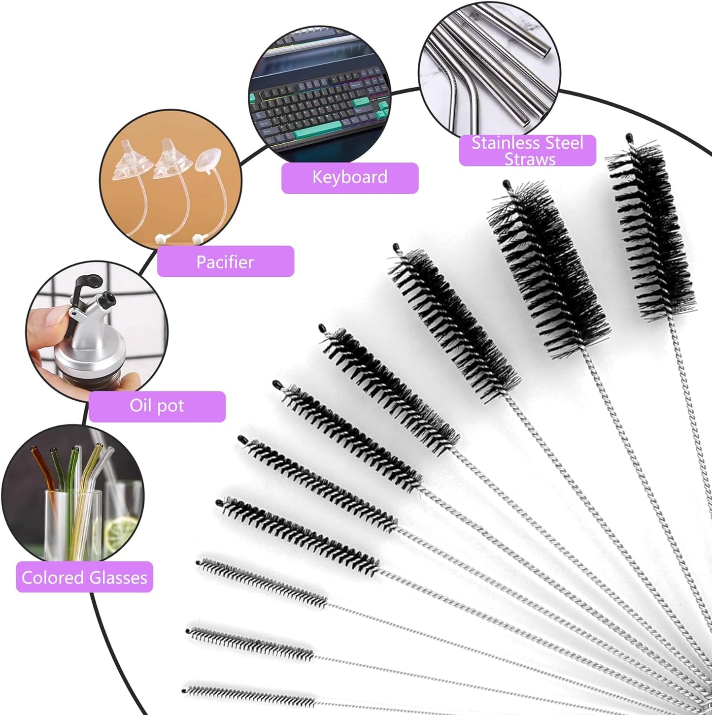 10 pcs Cleaning Brushes Set with Protective Design