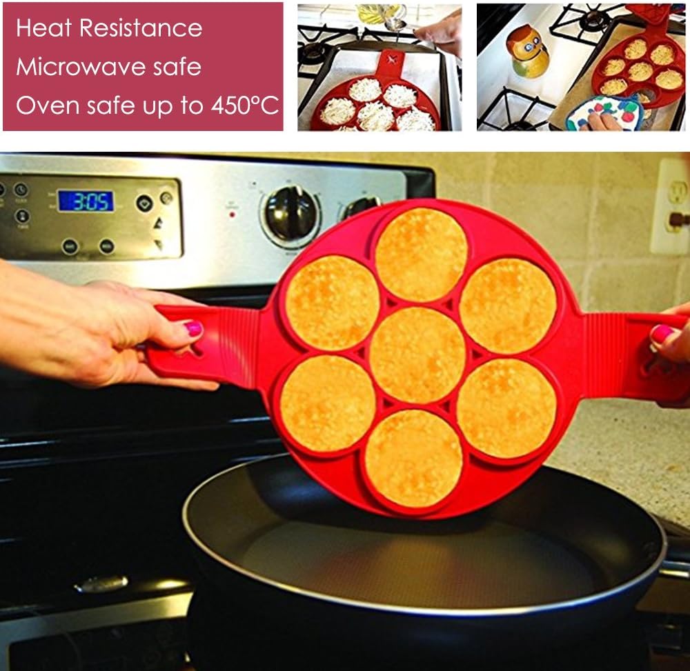 Silicone Flip 'n' Cook Pancakes Mold - Reusable & Non Stick