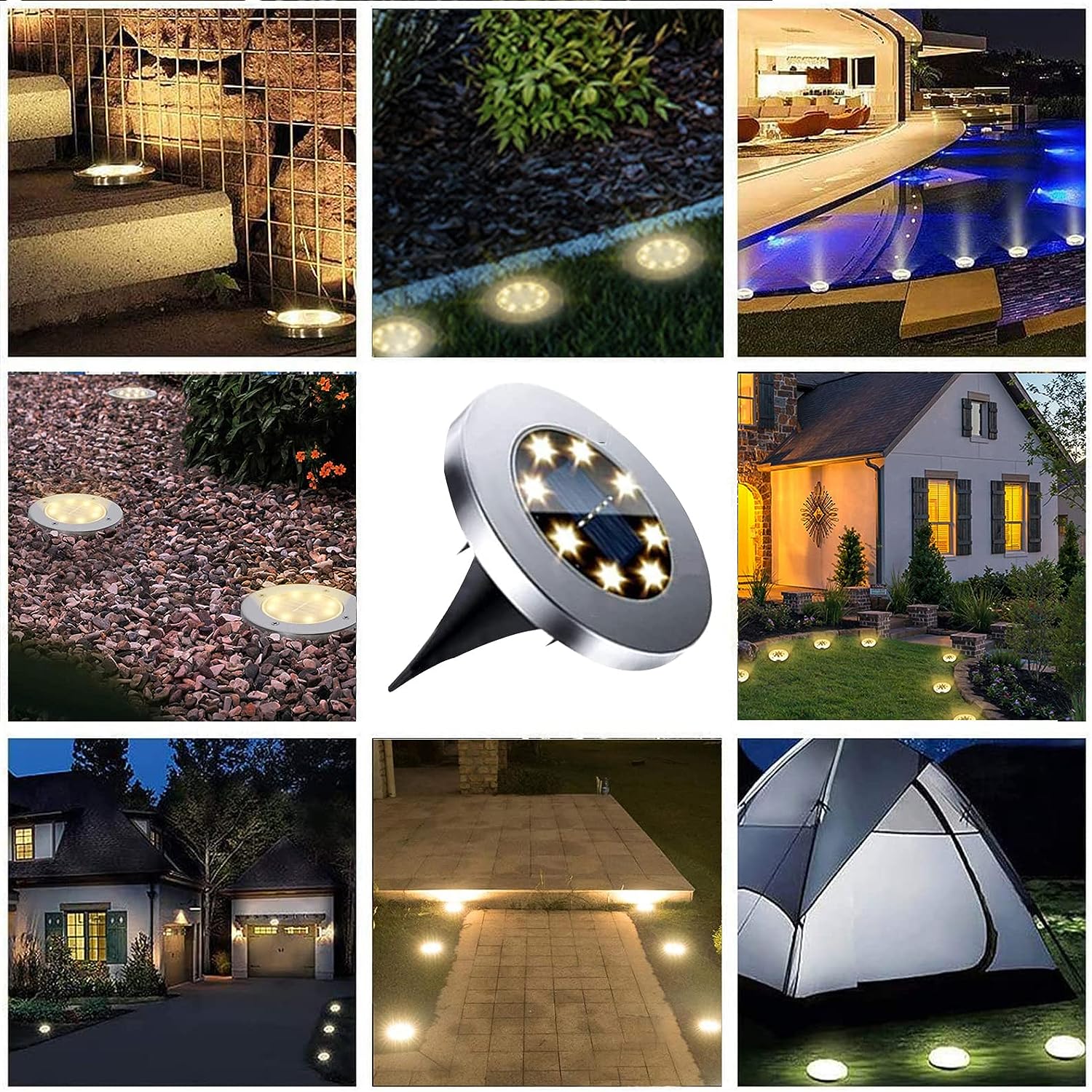 12 Pack Waterproof Solar Ground Lights