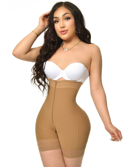 High Waist Colombians Butt Lifter Shorts with Zipper Crotch Fajas