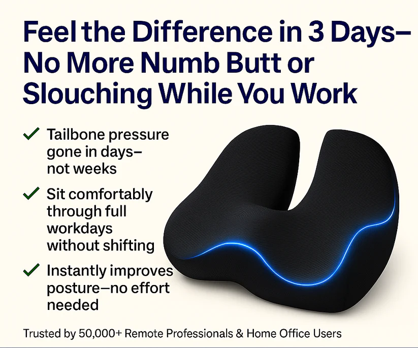 Orthopedic Comfort Cushion for Tailbone & Posture Support