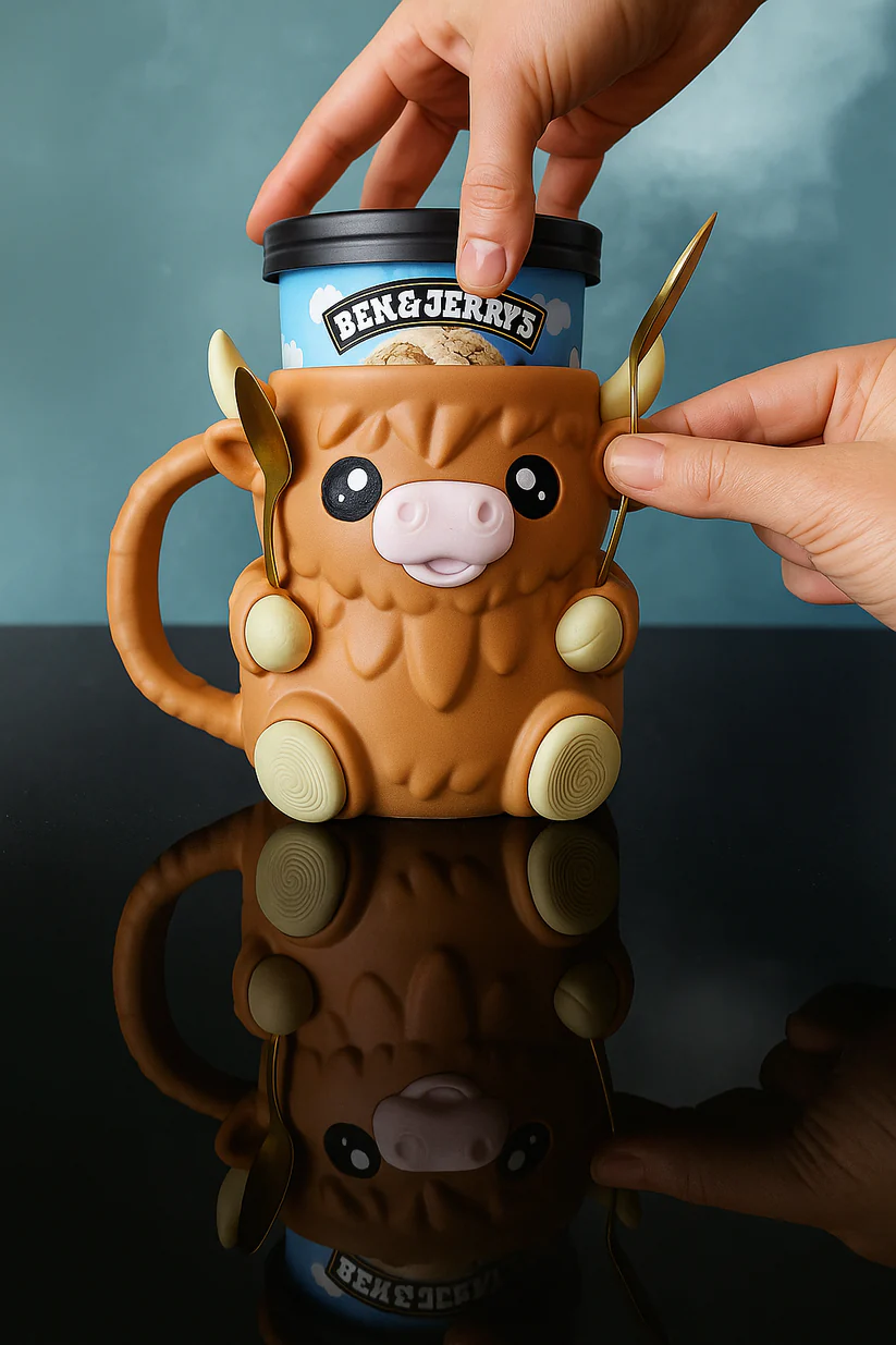 Highland Cow Ice Cream Pint Holder