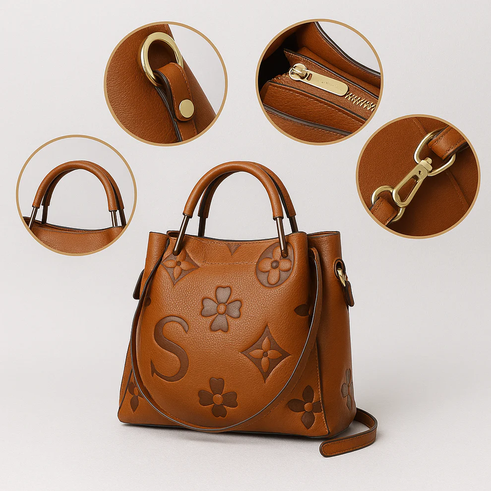 Baroque Flora Embossed Leather Tote