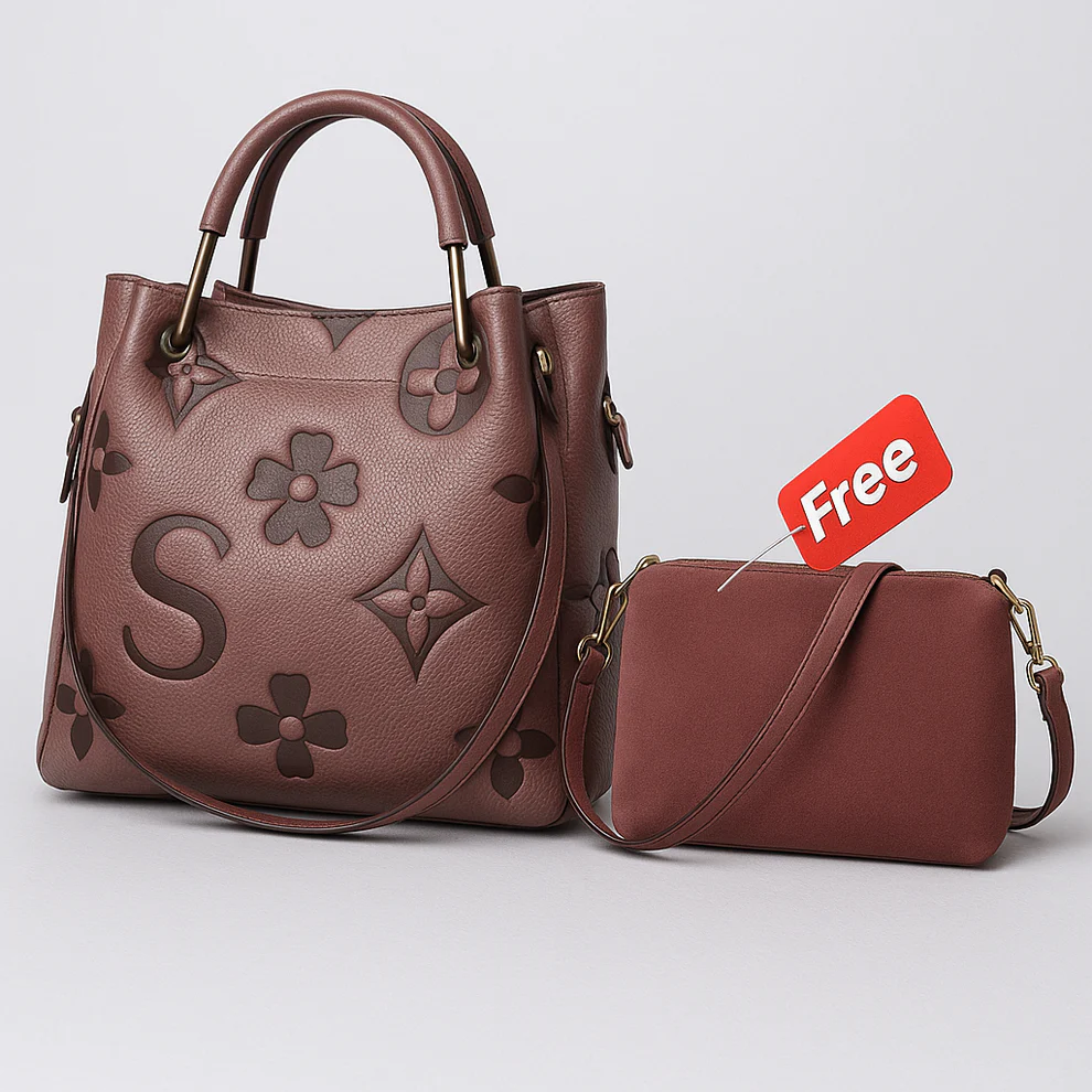 Baroque Flora Embossed Leather Tote
