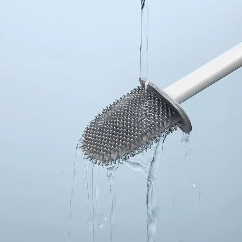 FLEXIBLE SILICONE BRUSH For TOILET CLEANING