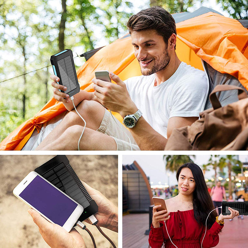 Waterproof Solar Power Bank - 10,000mAh External Battery