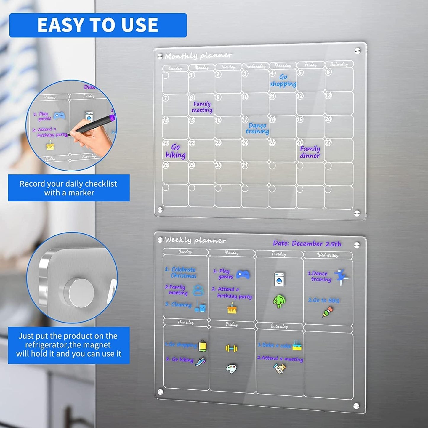 Magnetic Schedule Planner For Fridge