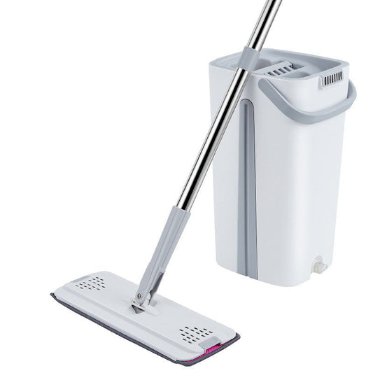 Flat Bottom Mop and Bucket Set with Aluminum Handle