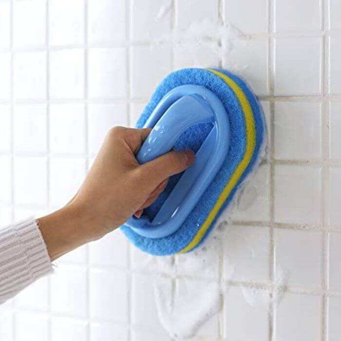 Bathroom Cleaning Brush With Ceramic Sponge