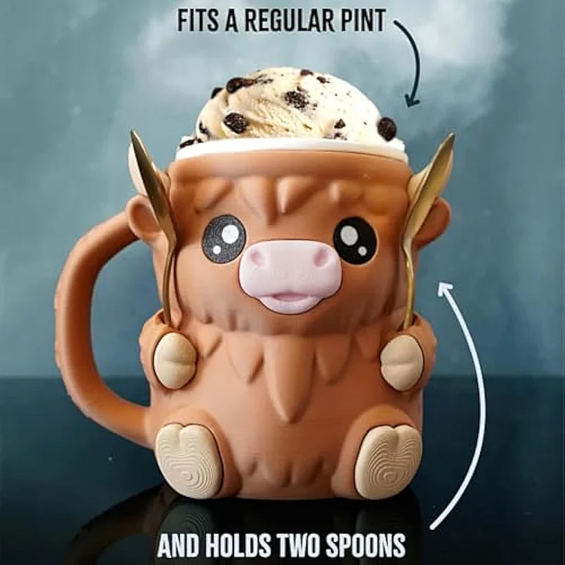 Highland Cow Ice Cream Pint Holder