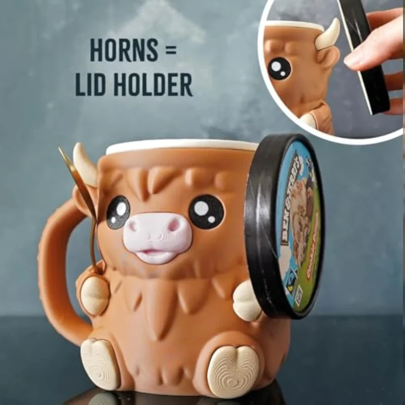 Highland Cow Ice Cream Pint Holder