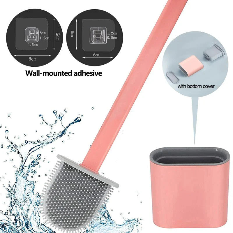 FLEXIBLE SILICONE BRUSH For TOILET CLEANING