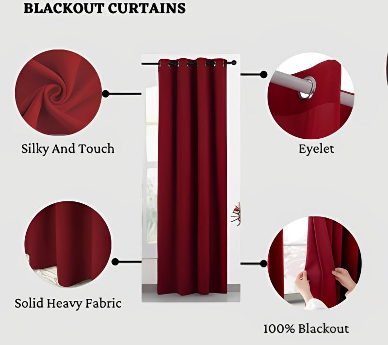 Thick Thermal Blackout Curtain Eyelet Ring Top Ready Made Pair Energy Saving